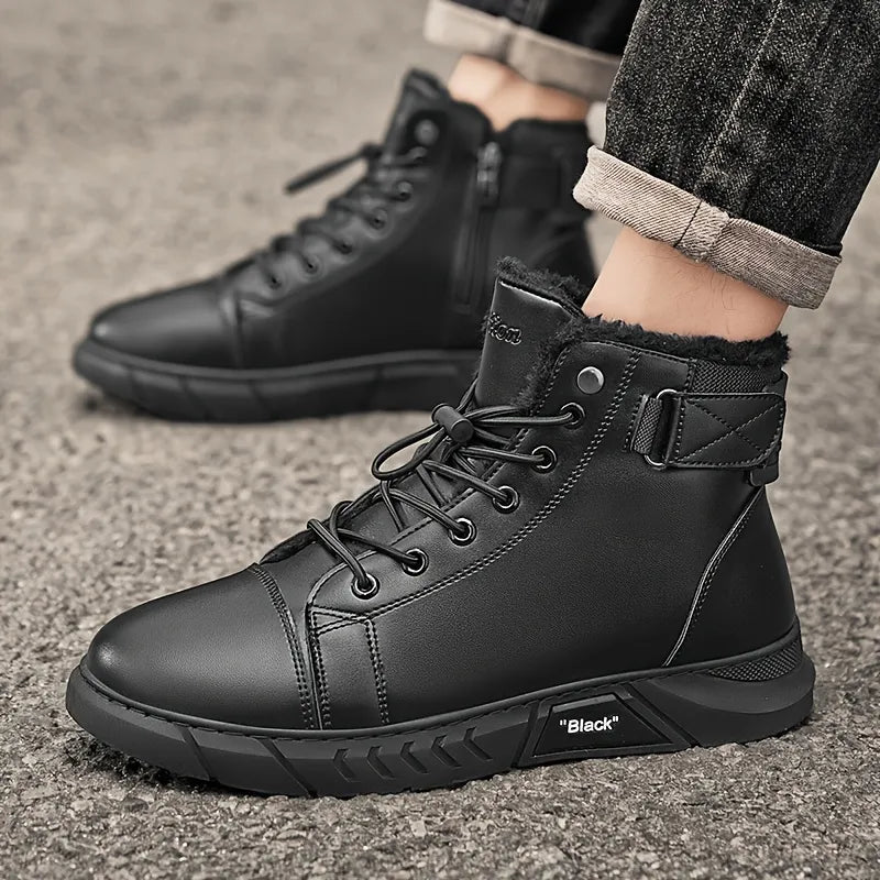 Men’s Leather-Look Fleece-Lined Chukka Boots