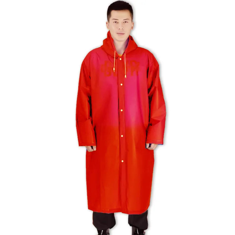 Long Hooded Waterproof Rain Poncho