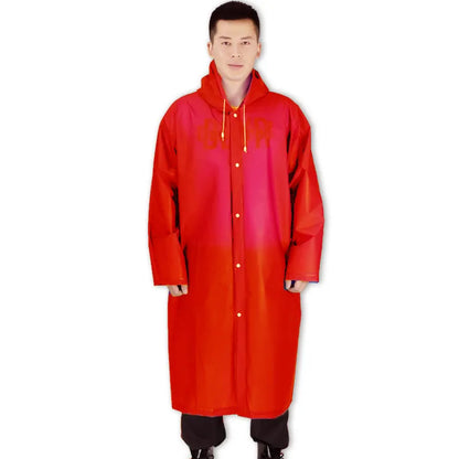 Long Hooded Waterproof Rain Poncho
