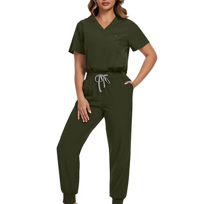 Women's Stretch Multi-Pocket Scrub Set