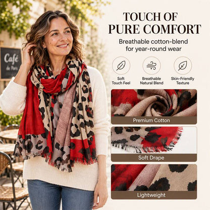 Women's Lightweight Leopard Print Shawl Scarf