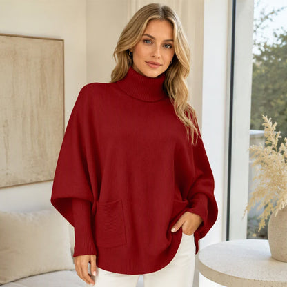 Women's Elegant Oversized Roll Neck Knit Jumper