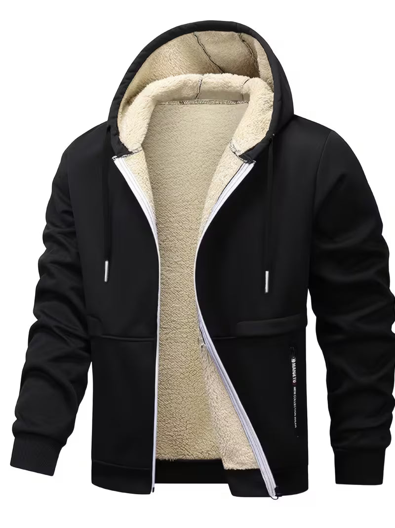 Men's 2-Piece Fleece-Lined Hooded Jacket Set