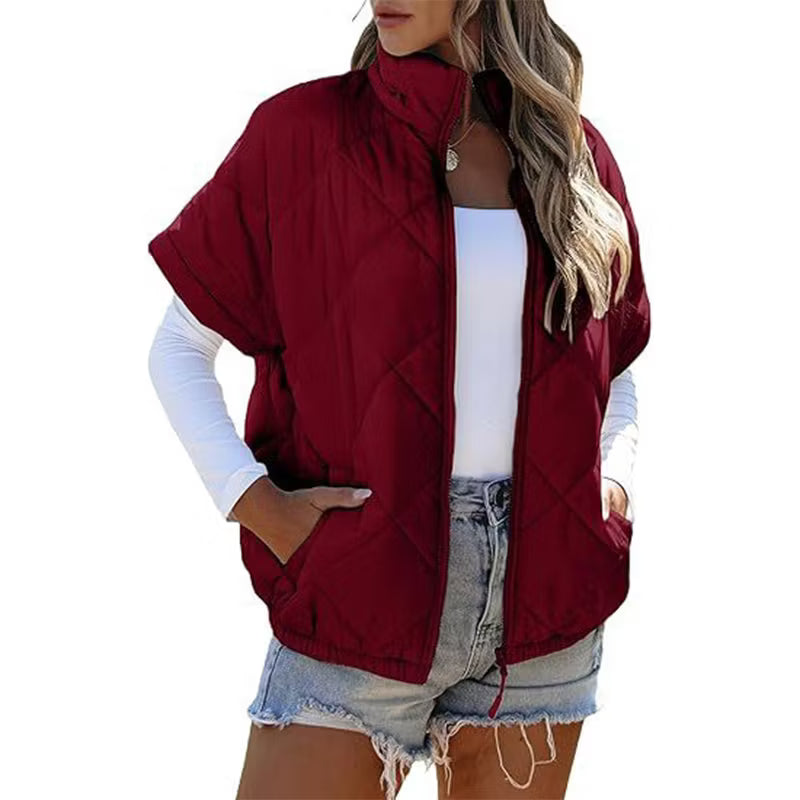 Women's Quilted Short Sleeve Padded Jacket
