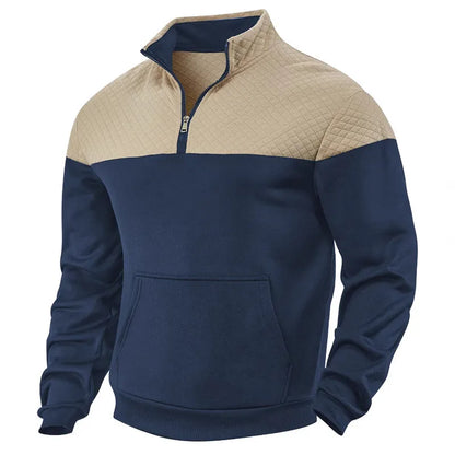 Men's Colour Block Half-Zip Sweatshirt