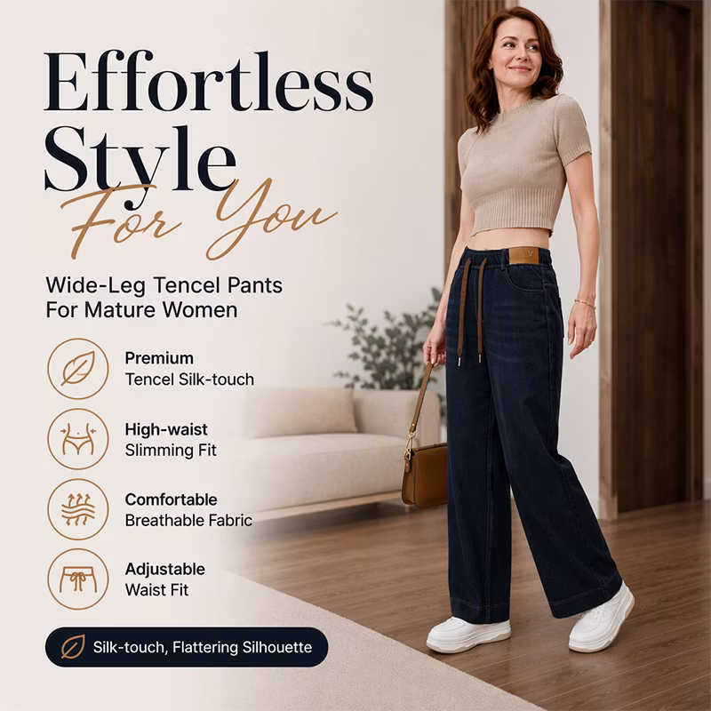 Women's Drawstring Waist Wide-Leg Jeans