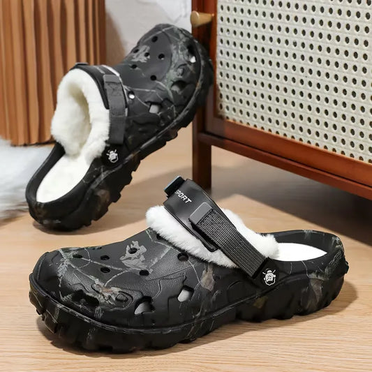 Men's Cosy Outdoor Fleece-Lined Clogs