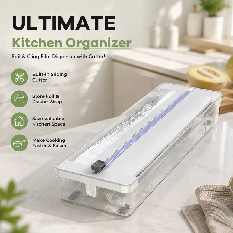 Kitchen Wrap Dispenser with Sliding Cutter