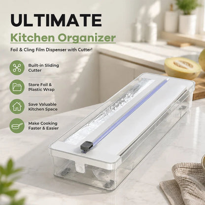 Kitchen Wrap Dispenser with Sliding Cutter