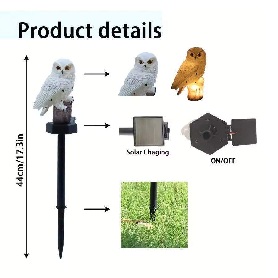 Solar Owl Garden Stake Light