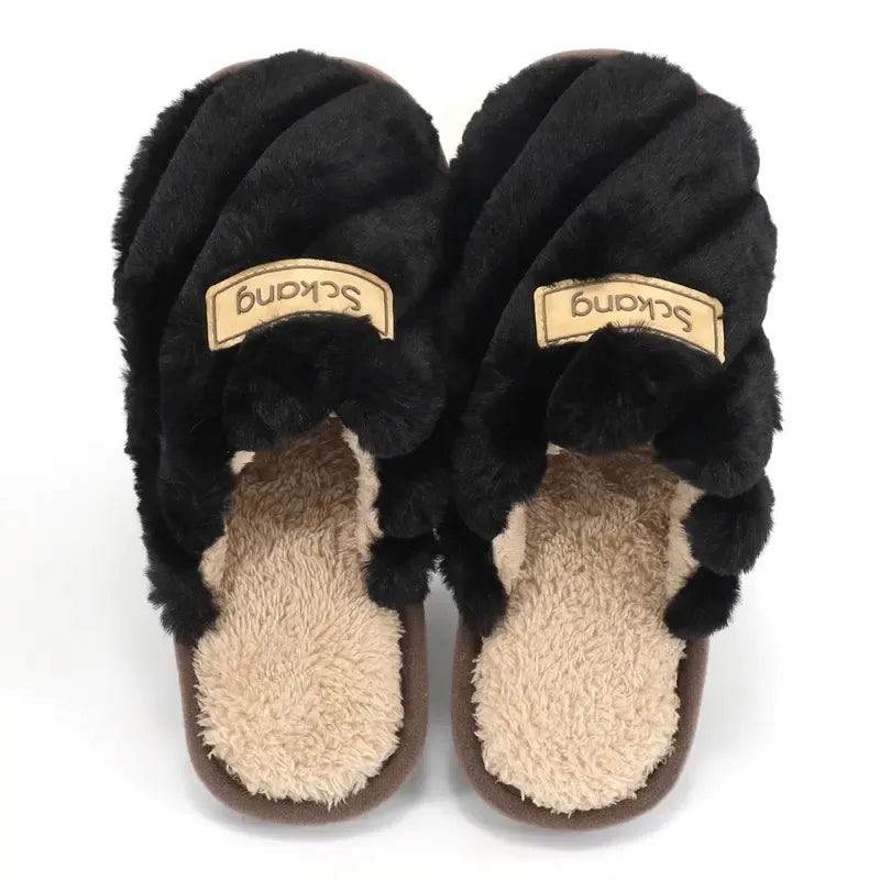 Women's Cosy Braided Plush Slippers
