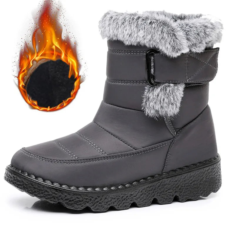 Women's Plush-Lined Slip-On Winter Boots