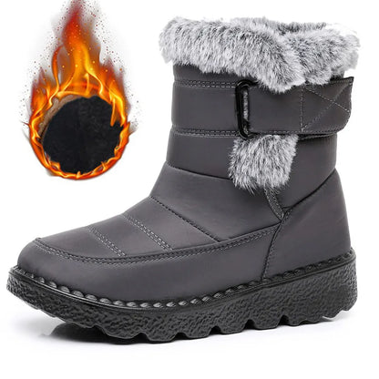 Women's Plush-Lined Slip-On Winter Boots