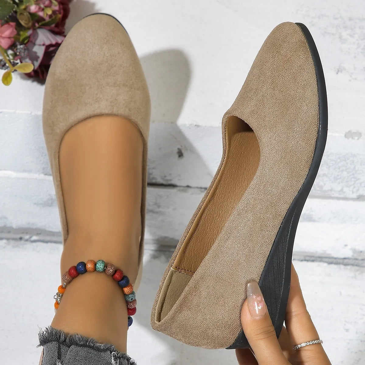 Women's Embossed Wedge Slip-On Shoes