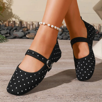 Women's Buckle Strap Mary Jane Flats