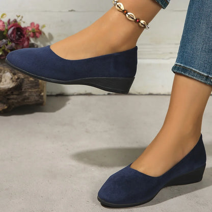 Women's Embossed Wedge Slip-On Shoes