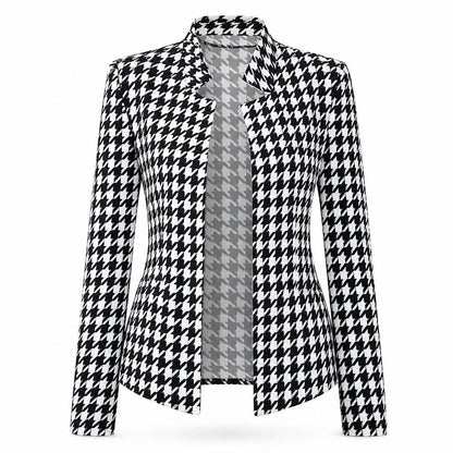 Women's Houndstooth Open-Front Jacket