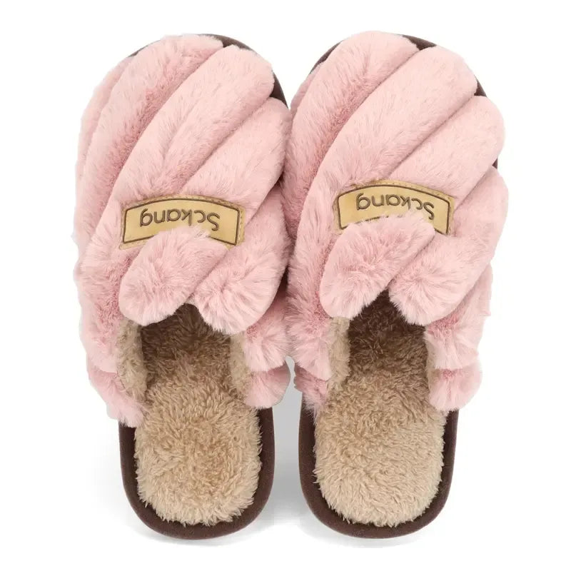 Women's Cosy Braided Plush Slippers
