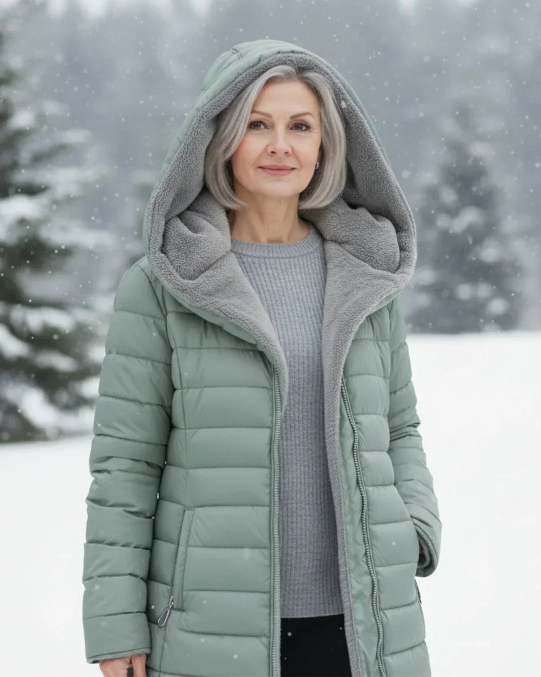 Women's Quilted Fleece Lined Winter Jacket