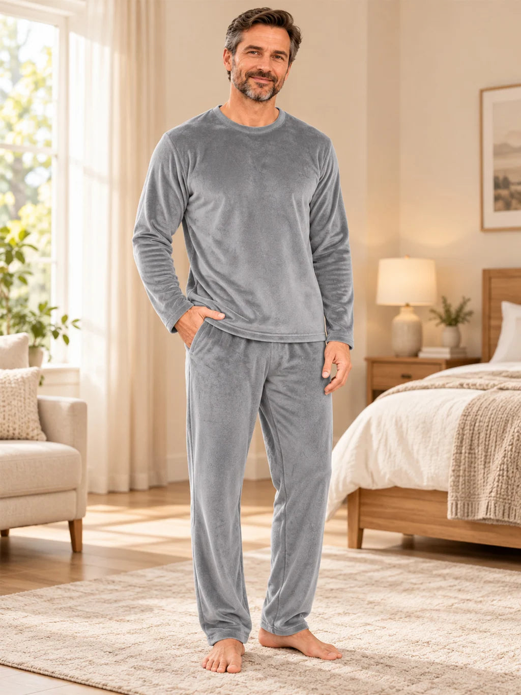 Men's Soft Velvet Pyjama Set