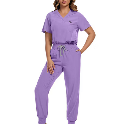 Women's Stretch Multi-Pocket Scrub Set