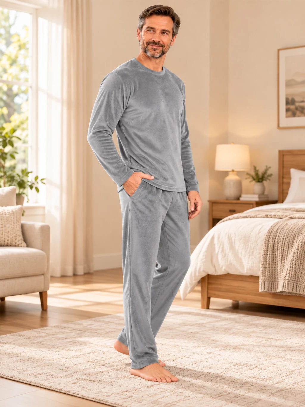 Men's Soft Velvet Pyjama Set
