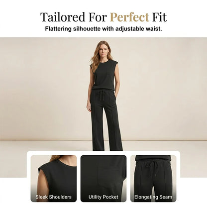 Women's Sleeveless Top & Drawstring Trouser Set