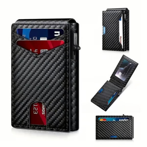 Men's Slim Pop-Up Card Holder Wallet