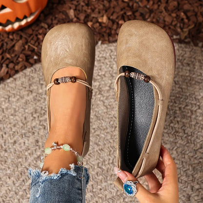 Women's Beaded Strap Casual Flats