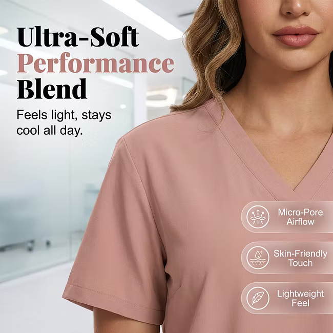 Women's Stretch Multi-Pocket Scrub Set