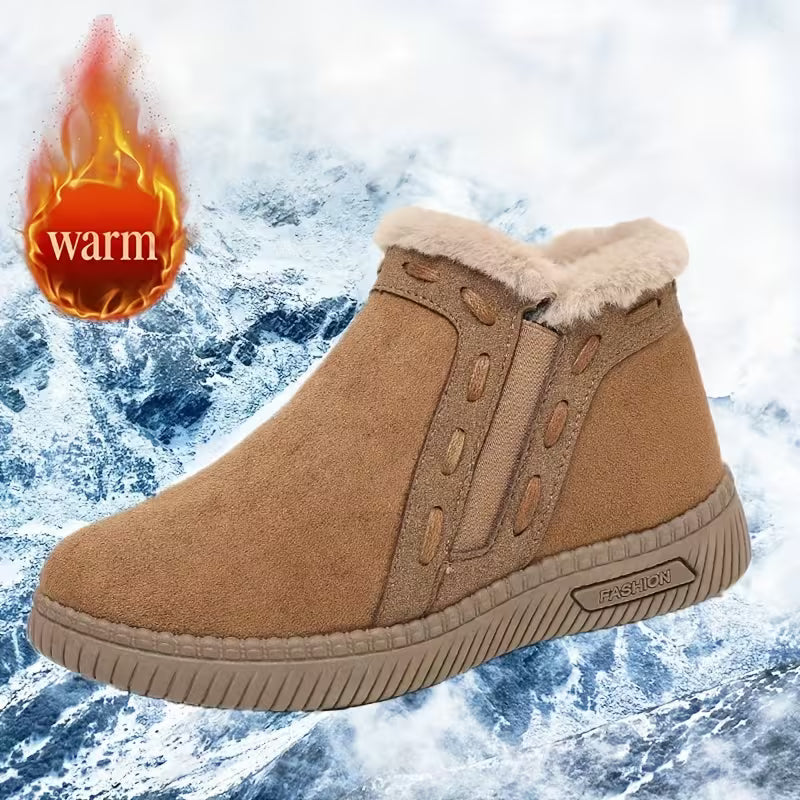 Women's Plush-Lined Slip-On Ankle Boots
