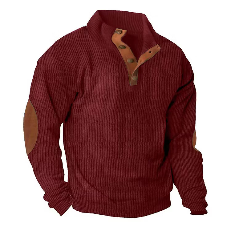 Men's Stand Collar Long Sleeve Pullover