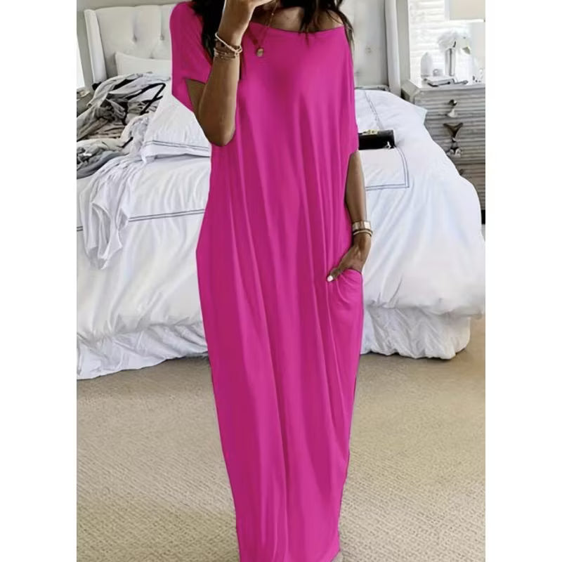 Women's Relaxed Off-Shoulder Maxi Dress