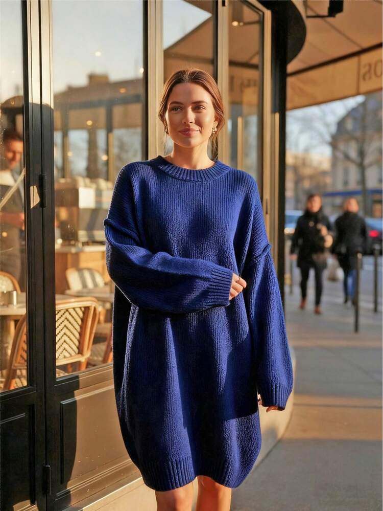 Women's Cosy Relaxed Knit Jumper Dress