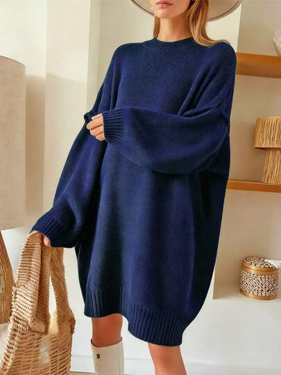 Women's Cosy Relaxed Knit Jumper Dress