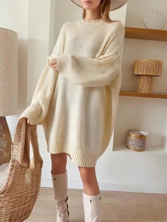 Women's Cosy Relaxed Knit Jumper Dress
