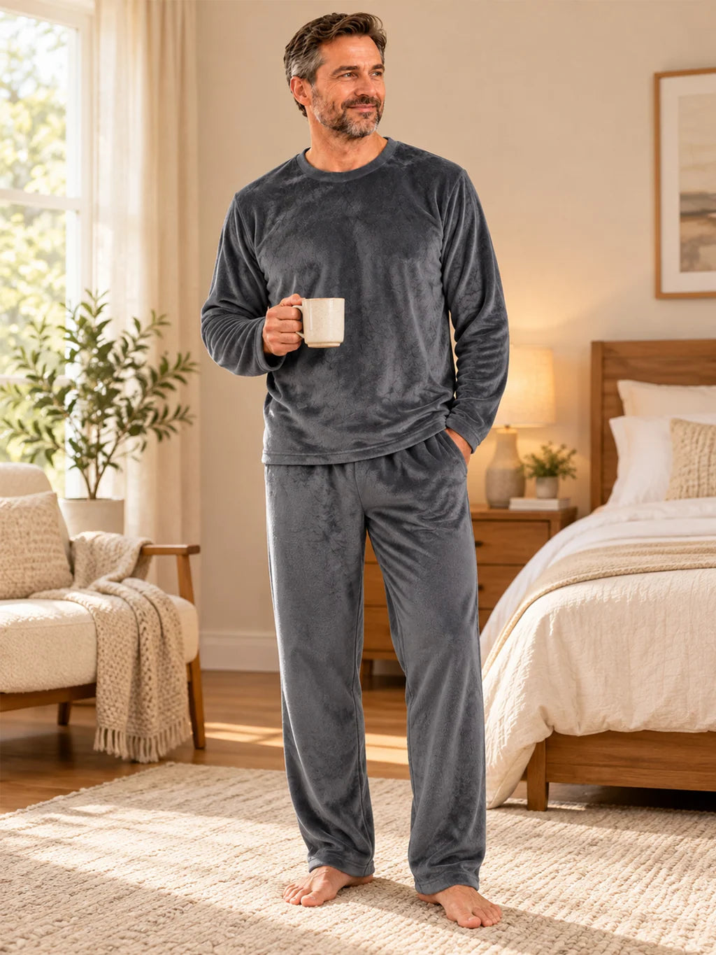 Men's Soft Velvet Pyjama Set