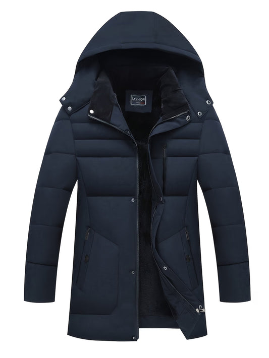 Men's Fleece-Lined Hooded Winter Jacket