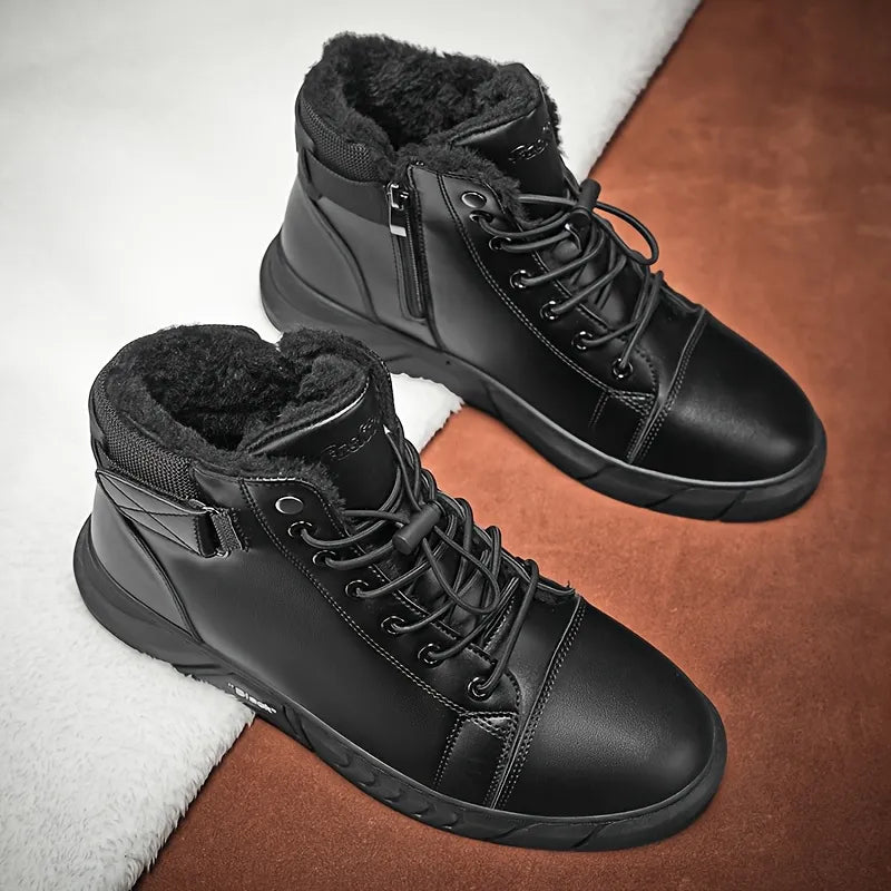Men’s Leather-Look Fleece-Lined Chukka Boots