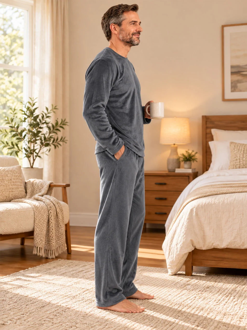 Men's Soft Velvet Pyjama Set