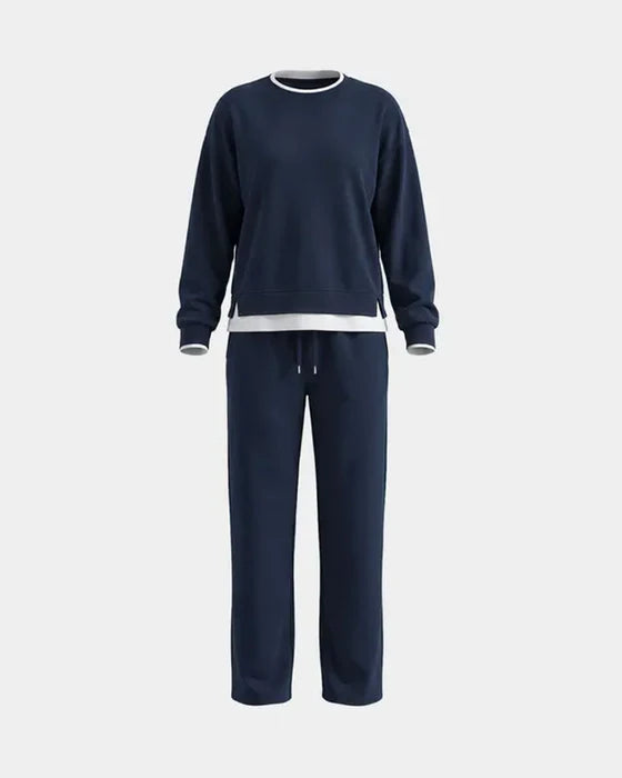 Women's Relaxed Sweatshirt & Wide-Leg Trousers Set