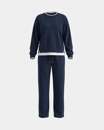 Women's Relaxed Sweatshirt & Wide-Leg Trousers Set