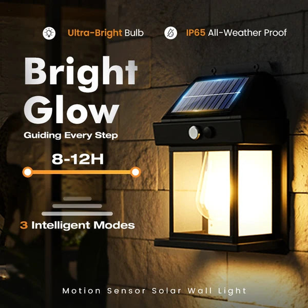Outdoor Solar Wall Light with Motion Sensor