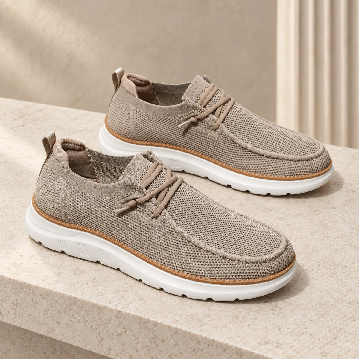Men's Textured Knit Lace-Up Shoes