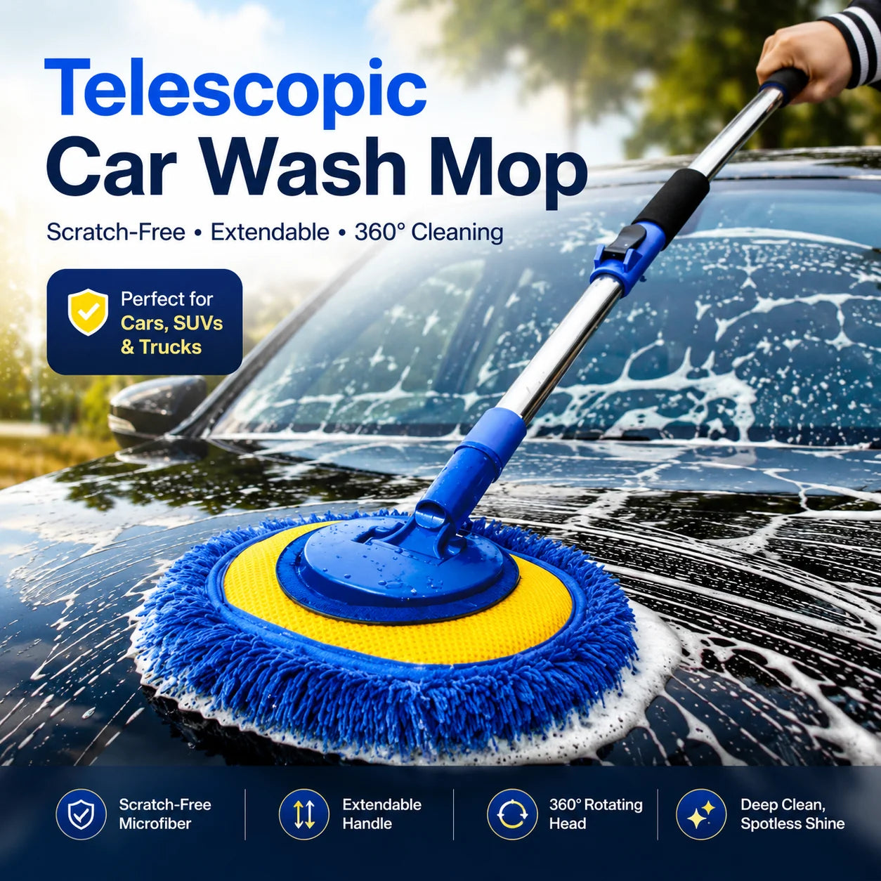Telescopic Microfibre Car Wash Mop