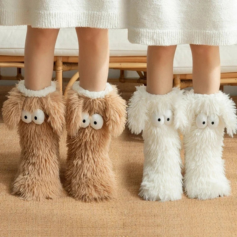 Cosy Fluffy Puppy Slipper Socks