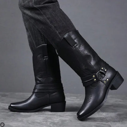 Men's Embossed Retro Ankle Boots