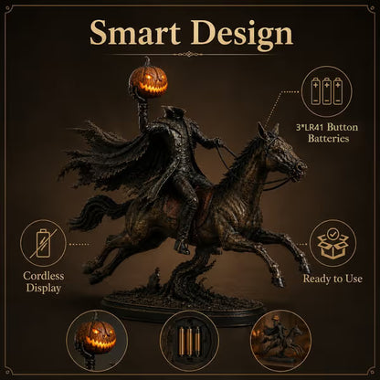 Midnight Chase Headless Horseman LED Figurine
