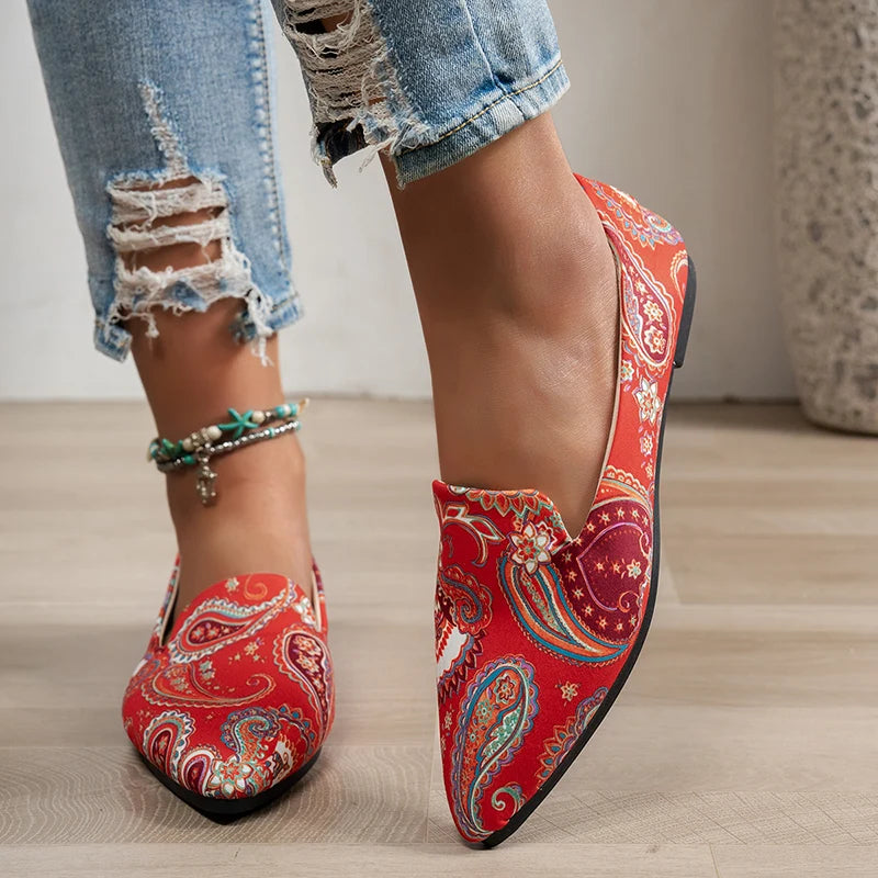 Women's Boho Pointed Toe Flats
