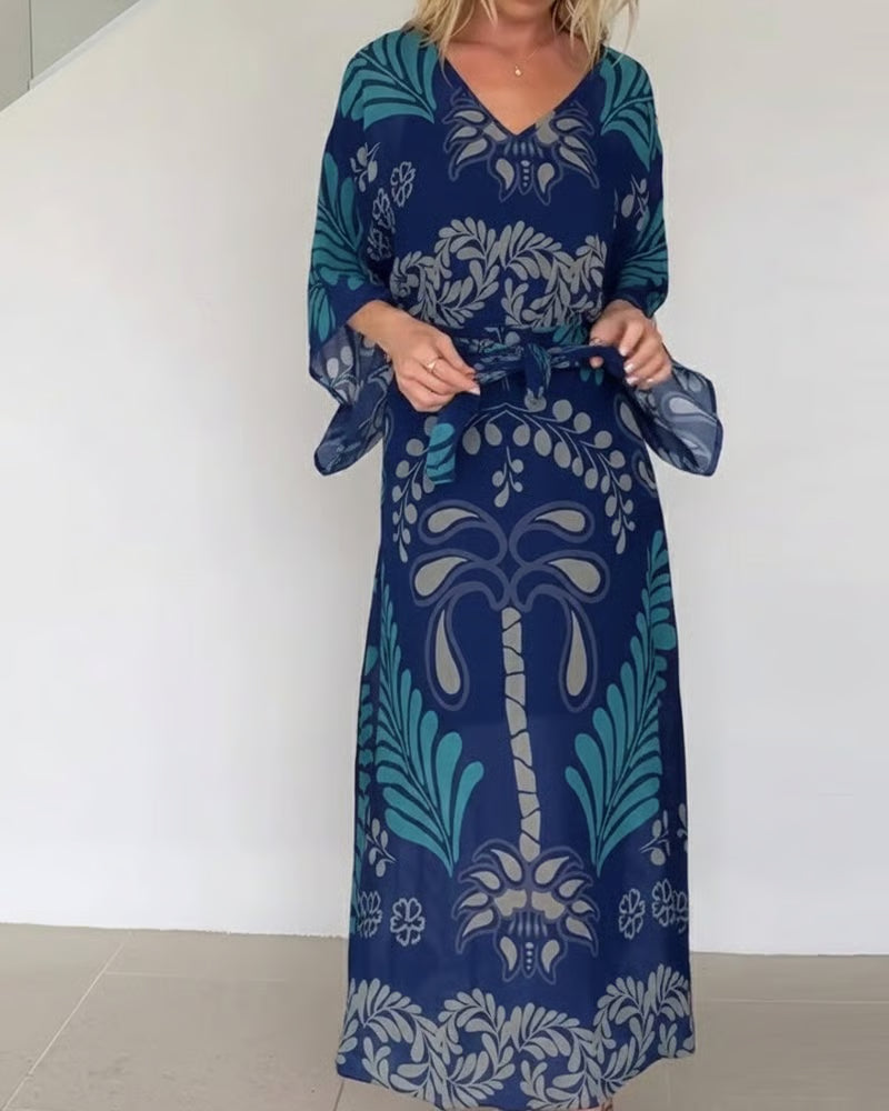 Women's Relaxed Bohemian V-Neck Dress